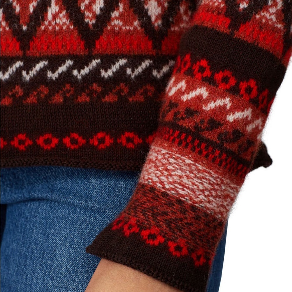 JOSEPH Red Print Crewneck Sweater - Picture 3 of 9